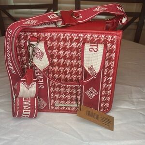 Steve Madden Red and White Patterned Crossbody Bag